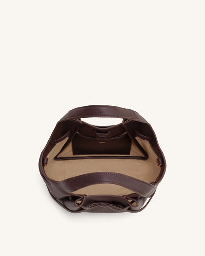 Mabel Soft Bow Tote Bag - Caramel Brown
