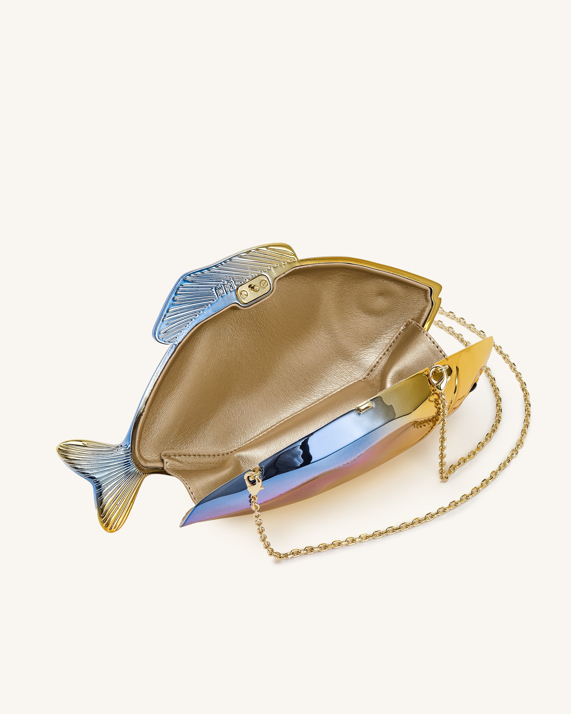 Fish Shaped Clutch - Gold/Blue