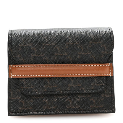 Triomphe Canvas Business Card Holder Tan
