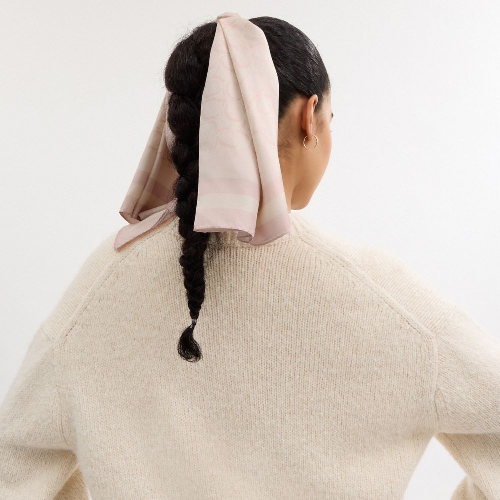 Signature Print Silk Square Scarf