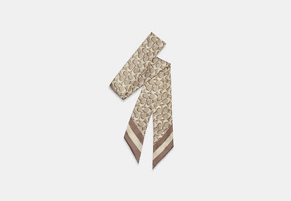 Signature Print Silk Skinny Scarf