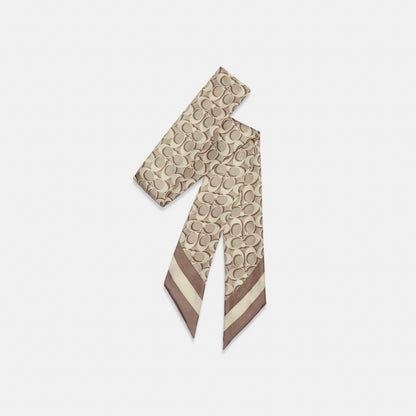 Signature Print Silk Skinny Scarf