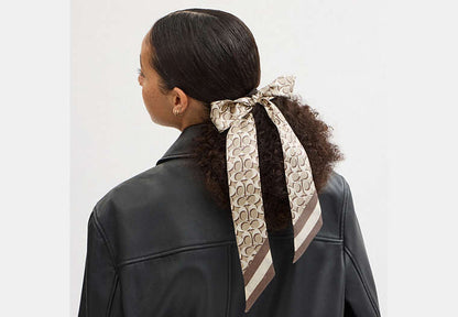 Signature Print Silk Skinny Scarf