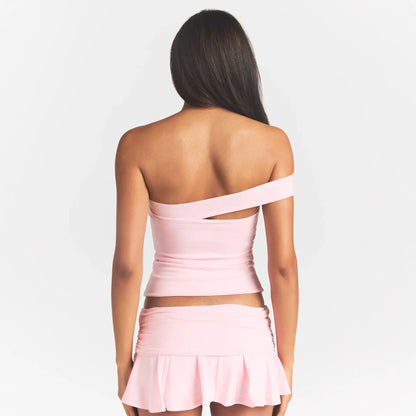Cotton Jersey Asymmetrical Top