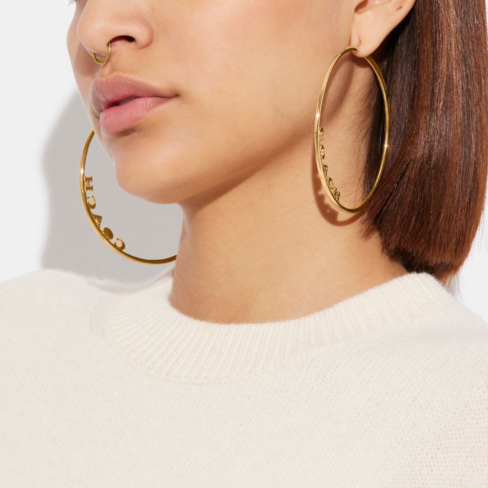 Coach Medium Hoop Earrings