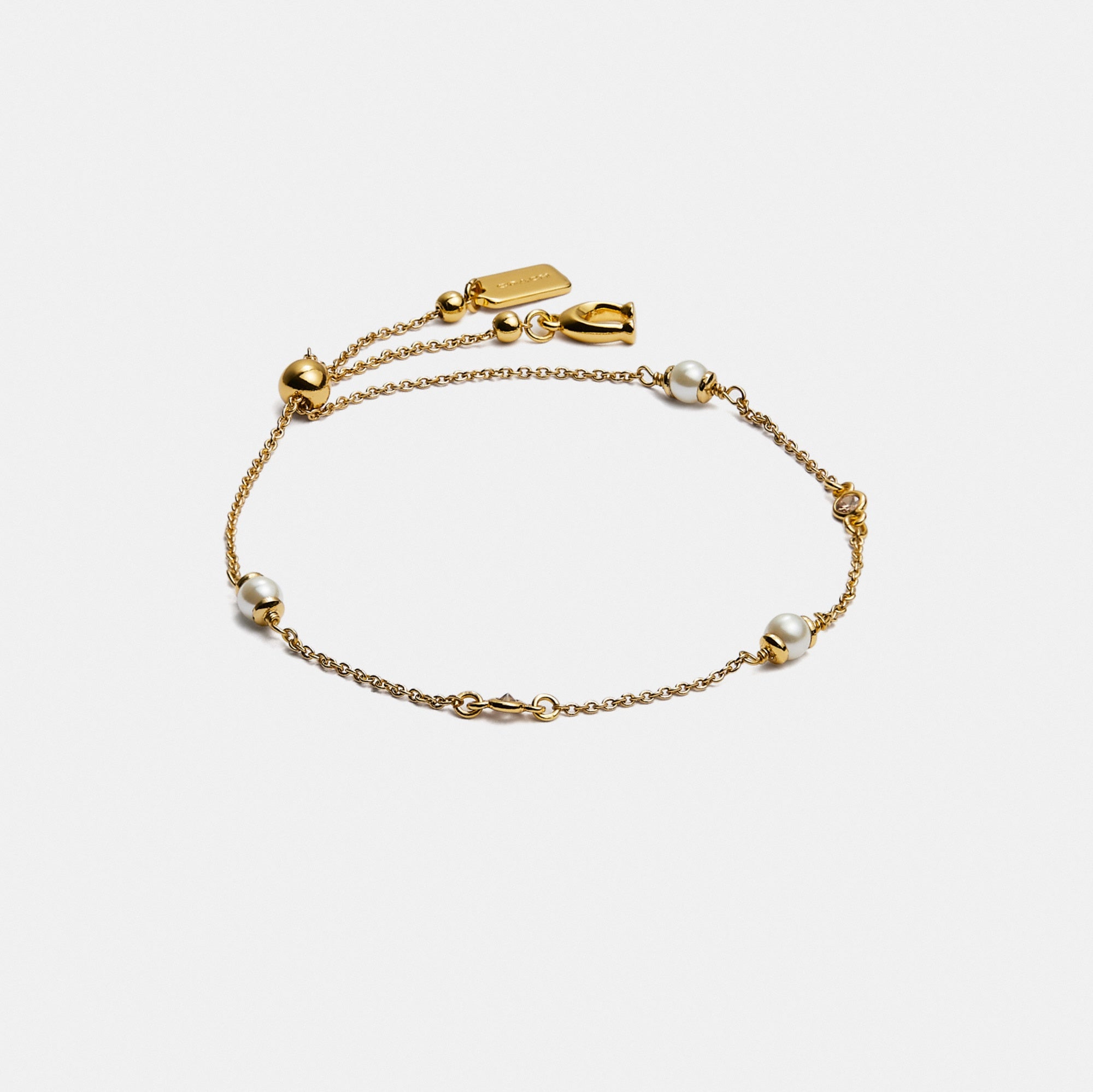 Sculpted C Pearl Slider Bracelet