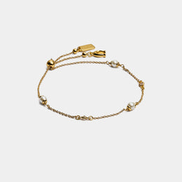 Sculpted C Pearl Slider Bracelet