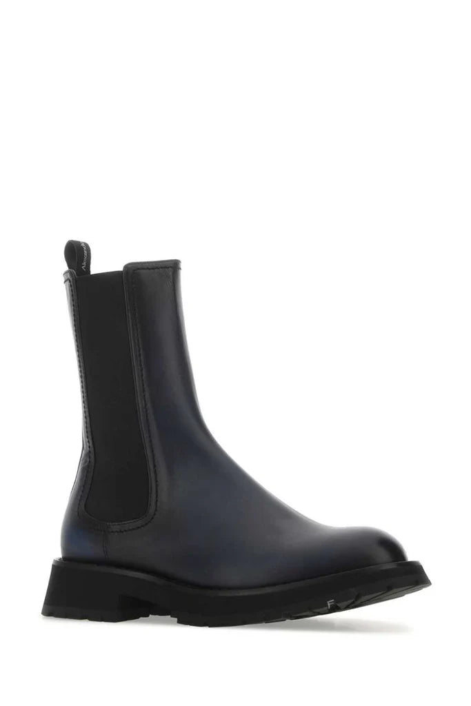 Men’s Two-Tone Leather Ankle Boots – Multicoloured Italian Calfskin