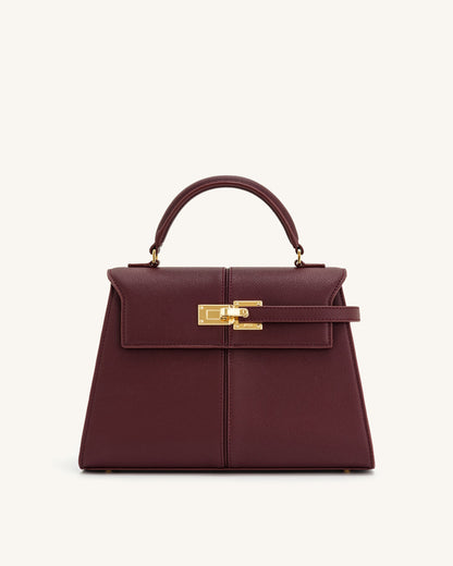 Elise Large Top Handle Bag - Brown Canvas