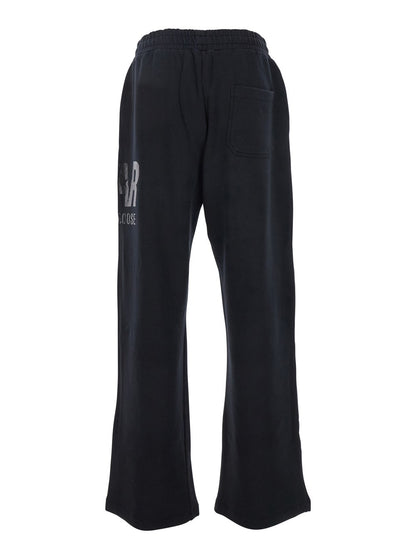 Golden goose Black Jogger Pants with Logo Printed on the Side in Cotton Man