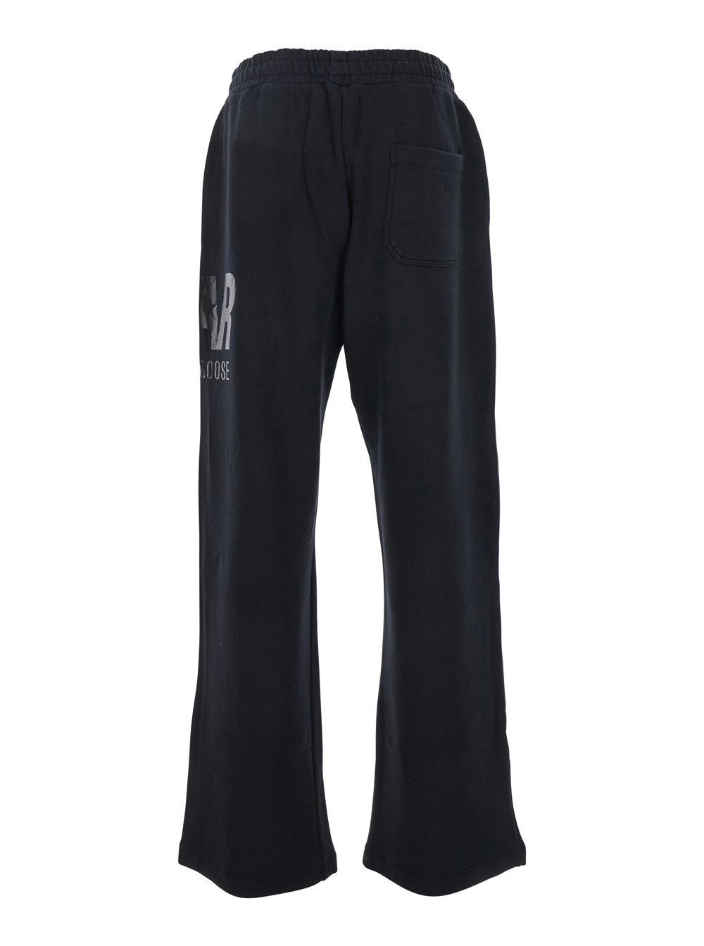 Golden goose Black Jogger Pants with Logo Printed on the Side in Cotton Man