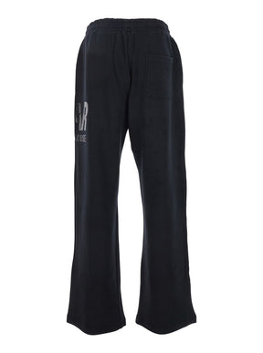 Golden goose Black Jogger Pants with Logo Printed on the Side in Cotton Man