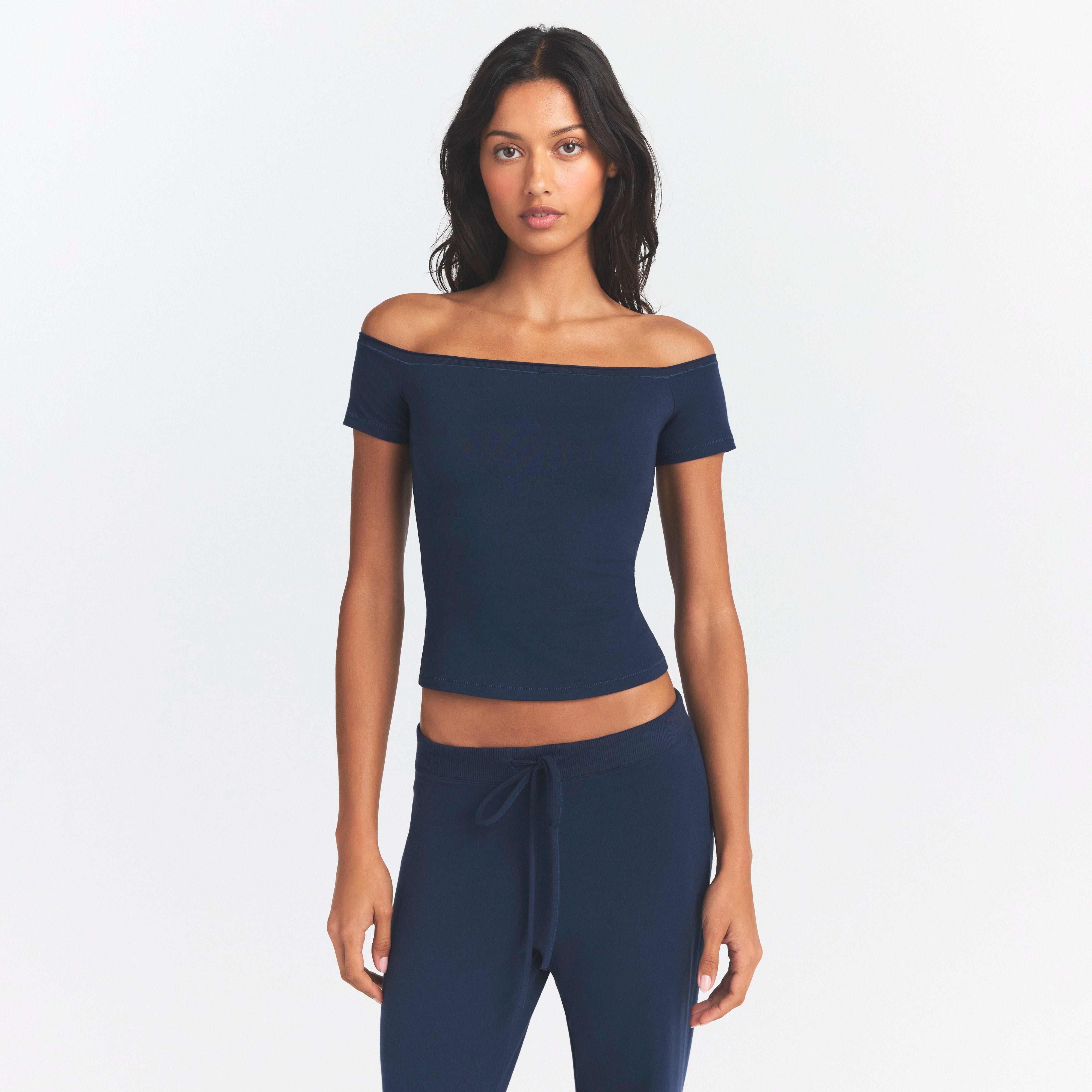 Cotton Jersey Off the Shoulder Top