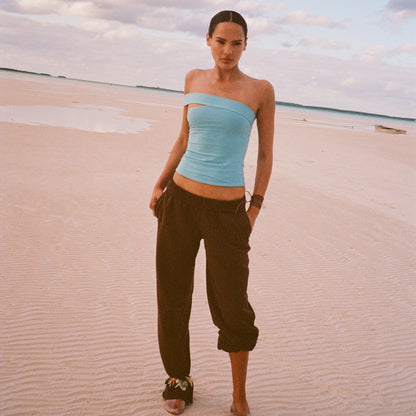Cotton Jersey Asymmetrical Top