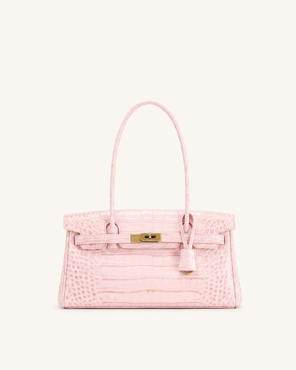 Yara Shoulder Bag - Sakura Pink Croc