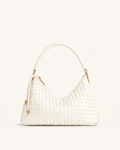 Lorena Woven Shoulder Bag - Emerald Green