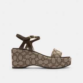 Gale Wedge Sandal In Signature Jacquard