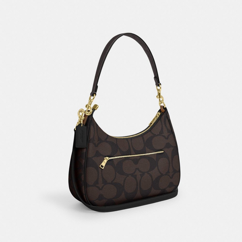 Teri Hobo Bag In Blocked Signature Canvas