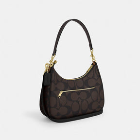 Teri Hobo Bag In Blocked Signature Canvas