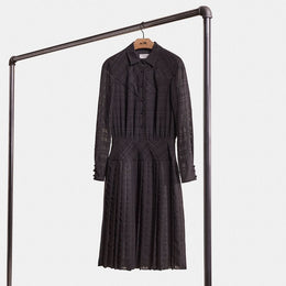 Restored Plaid Pleated Shirt Dress