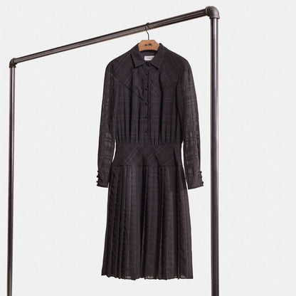 Restored Plaid Pleated Shirt Dress