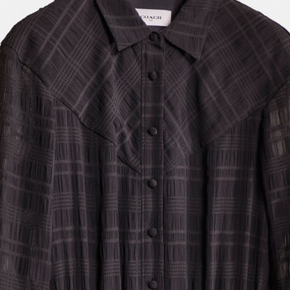 Restored Plaid Pleated Shirt Dress
