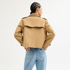 Short Trench Coat With Signature Collar