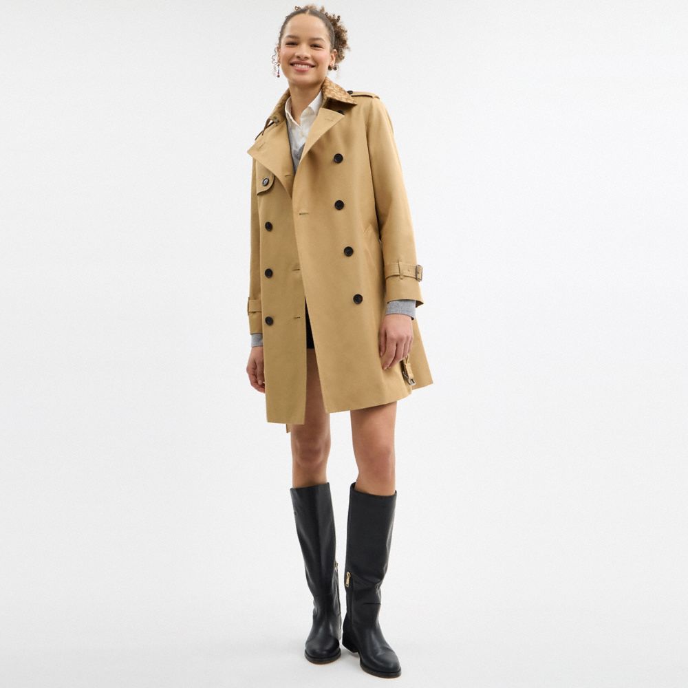 Mid Trench Coat With Signature Collar