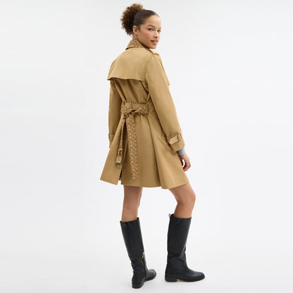 Mid Trench Coat With Signature Collar