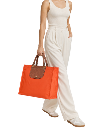 Cabas Longchamp L Tote Bag Carrot - Canvas