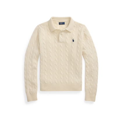 Cable Knitted Long Sleeve Crew Neck Jumper