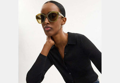 Maxi Sculpted C Oversized Geometric Sunglasses