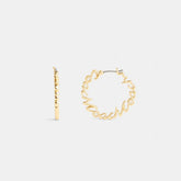 Coach Script Medium Hoop Earrings
