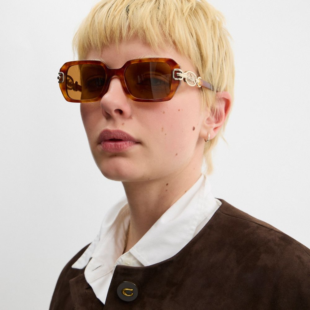 Horse And Carriage Rectangle Sunglasses