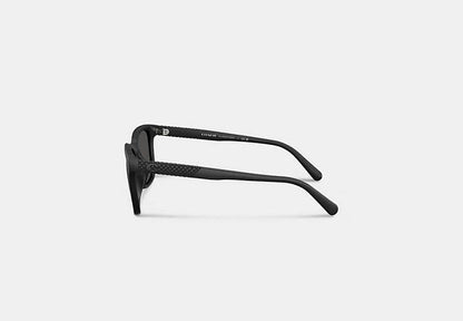 C Hardware Textured Temple Square Sunglasses