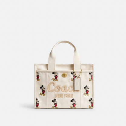 Disney X Coach Cargo Tote Bag 26 With Mickey Mouse In Regenerative Cotton Canvas