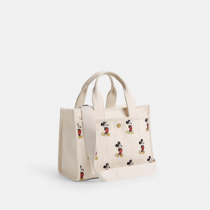 Disney X Coach Cargo Tote Bag 26 With Mickey Mouse In Regenerative Cotton Canvas
