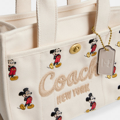 Disney X Coach Cargo Tote Bag 26 With Mickey Mouse In Regenerative Cotton Canvas