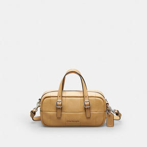 Alter/Ego Mini Satchel Bag In Checkerboard Upcrafted Leather With Crossbody Strap