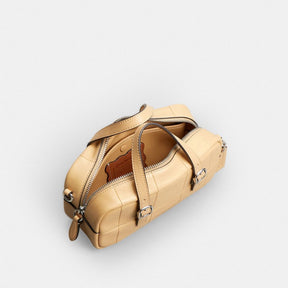 Alter/Ego Mini Satchel Bag In Checkerboard Upcrafted Leather With Crossbody Strap