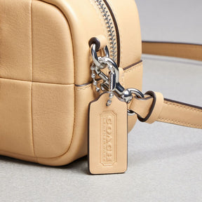 Alter/Ego Mini Satchel Bag In Checkerboard Upcrafted Leather With Crossbody Strap