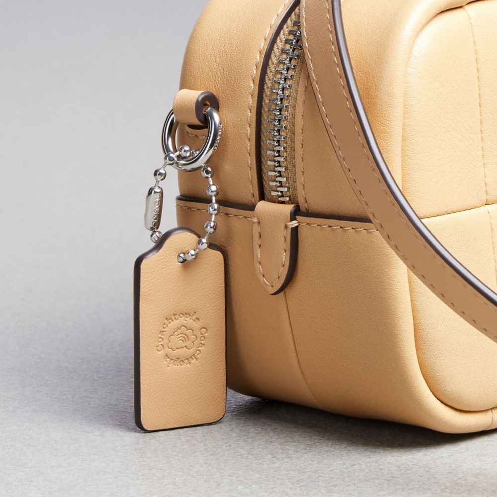 Alter/Ego Mini Satchel Bag In Checkerboard Upcrafted Leather With Crossbody Strap