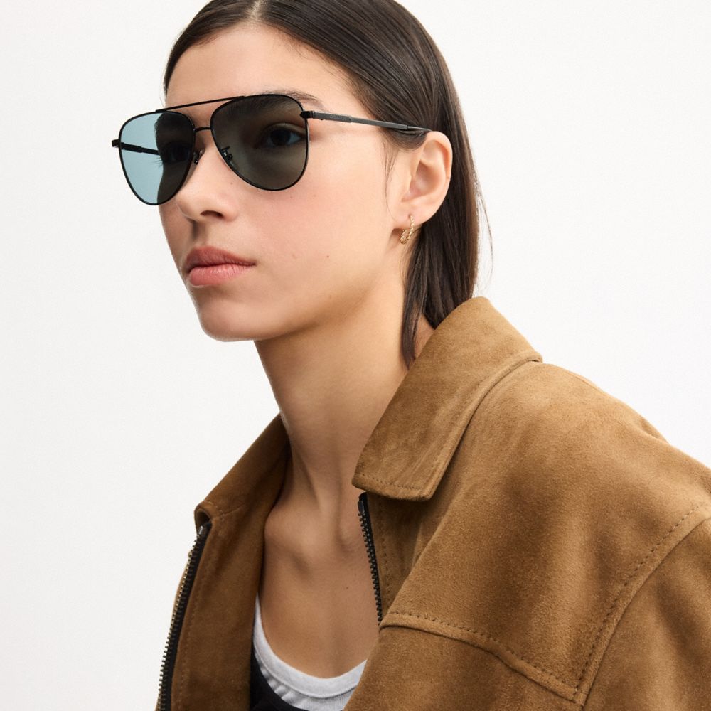 C Hardware Metal Pilot Sunglasses