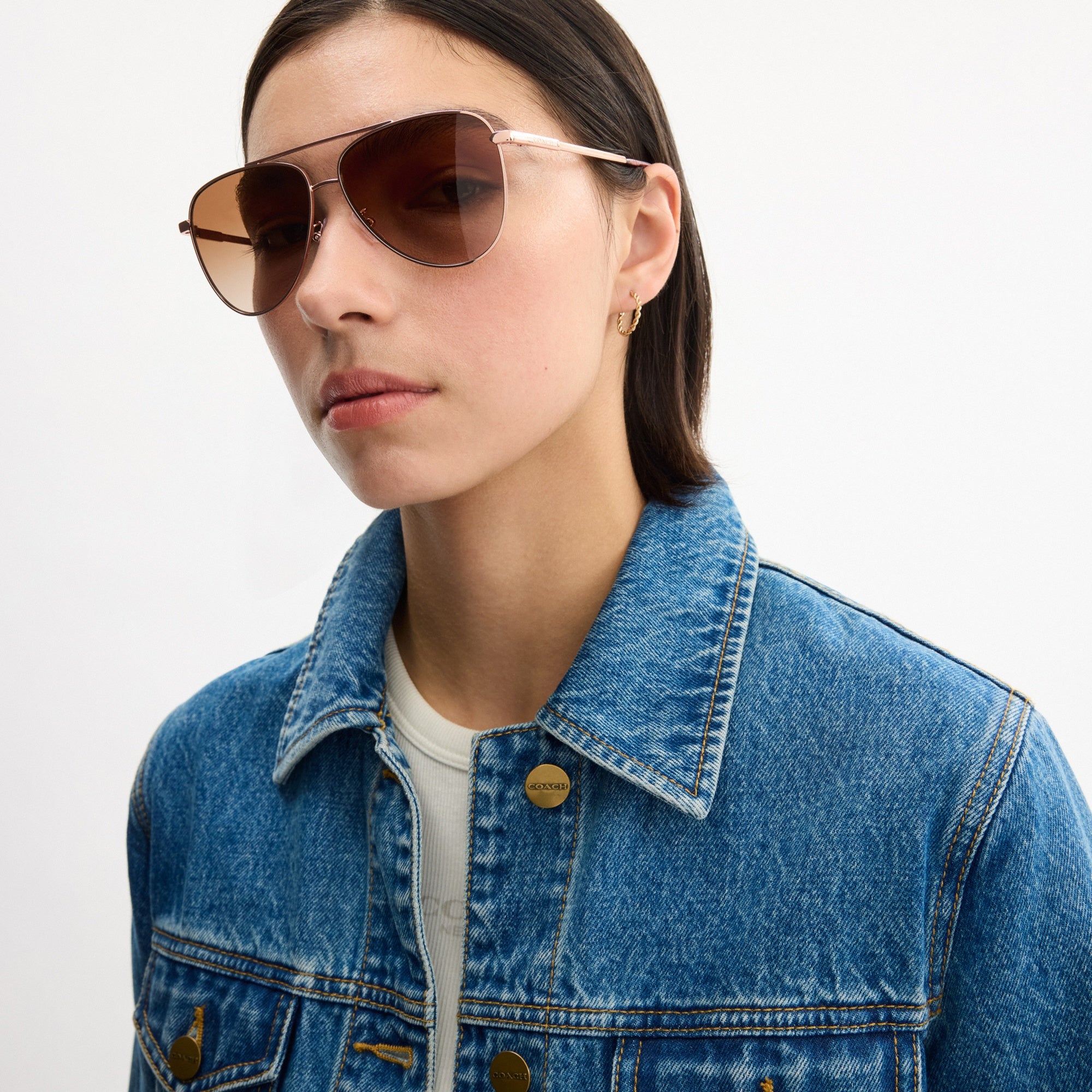 C Hardware Metal Pilot Sunglasses