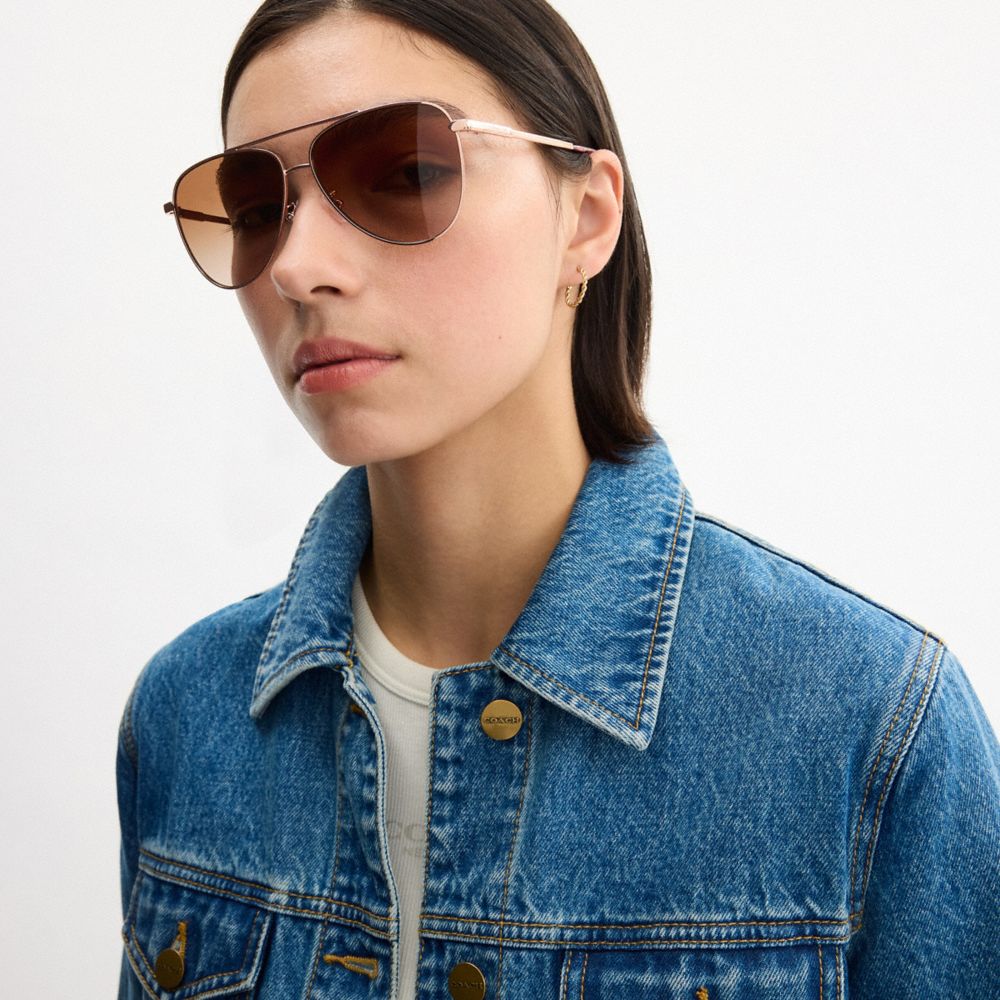 C Hardware Metal Pilot Sunglasses