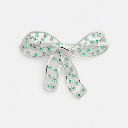 Crystal Bow Brooch