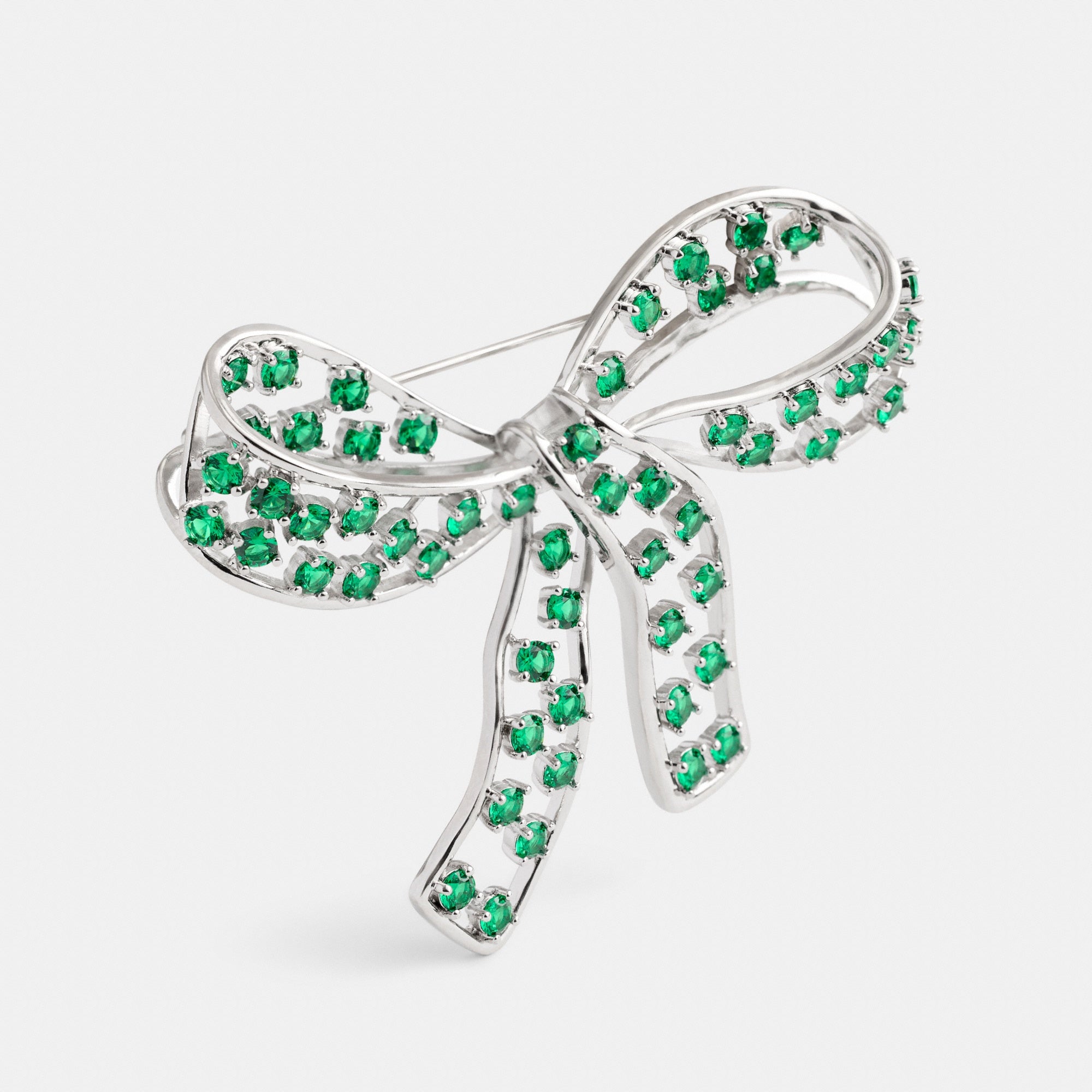 Crystal Bow Brooch
