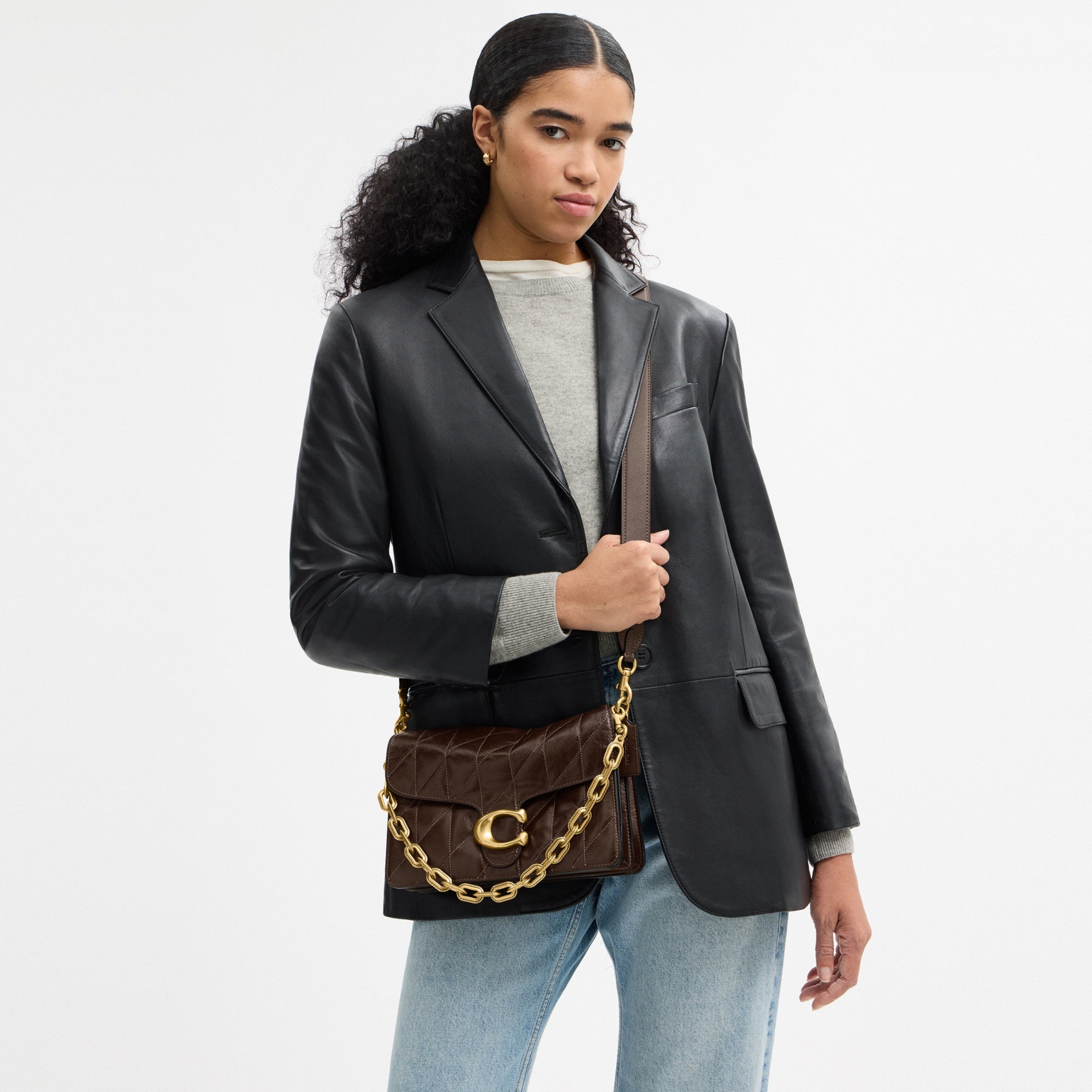 Chain Tabby Shoulder Bag With Quilting