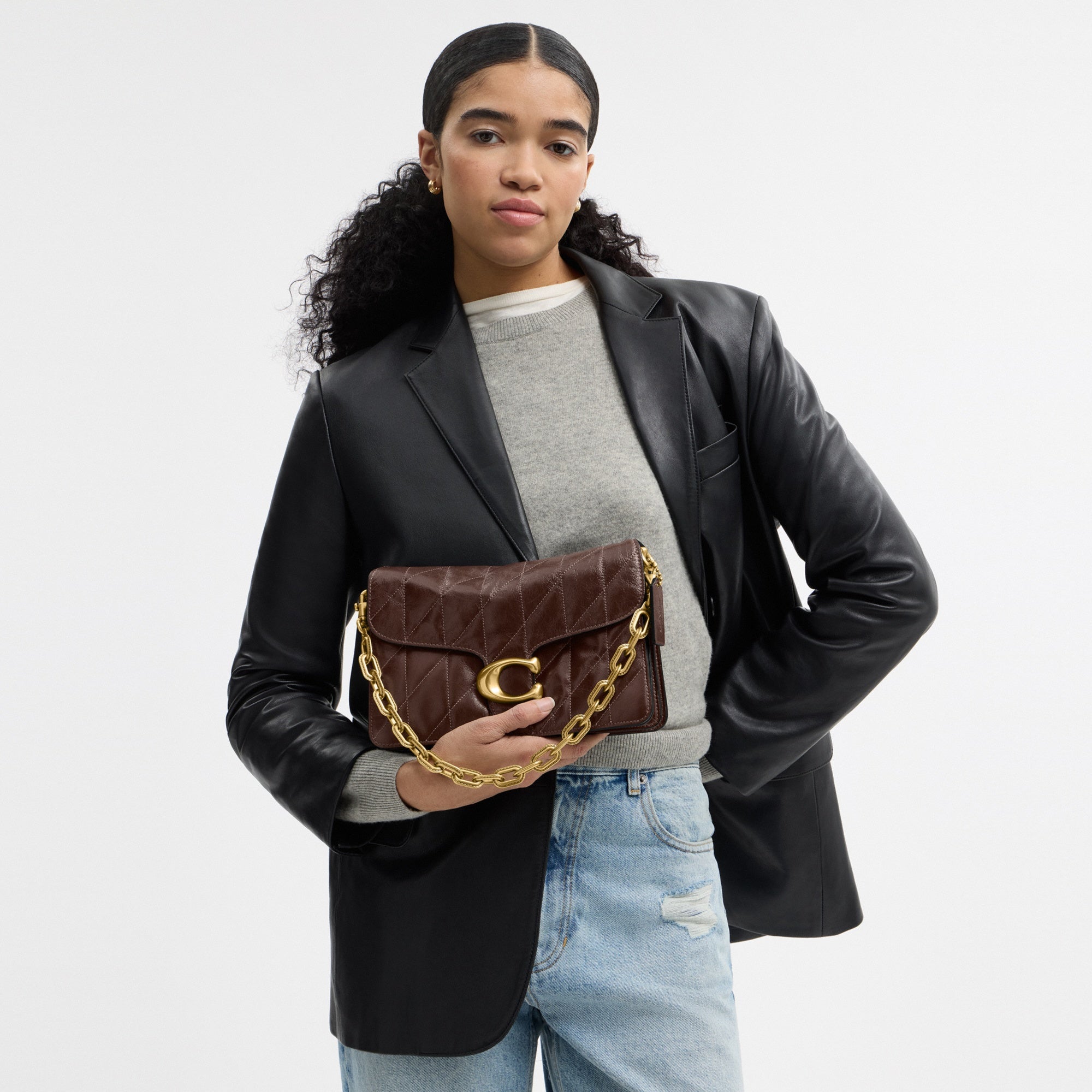 Chain Tabby Shoulder Bag With Quilting