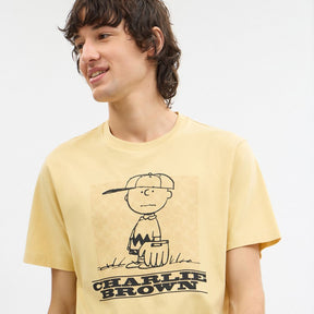 Coach X Peanuts Charlie Brown Signature Square T Shirt In Organic Cotton